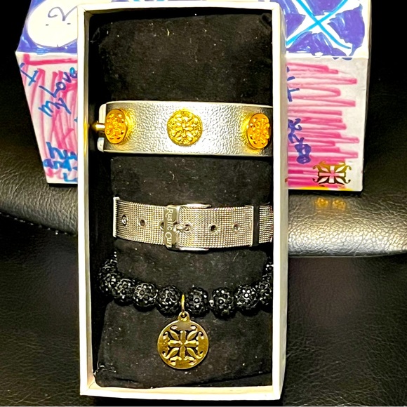 Rustic Cuff Jewelry - Rustic Cuff Gold & Silver Bracelet Set